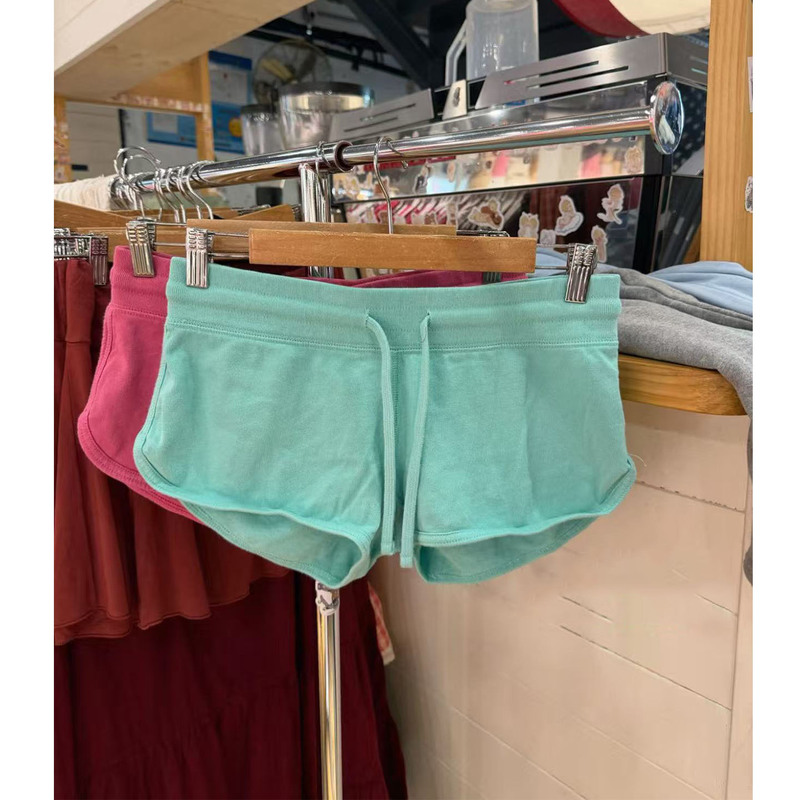 Ootd Bm New Low-Waist Elastic Waist Tie Straight Shorts Casual Pants Hot Girl Hot Pants Mint Green Sports Pants Ootd Bm New Low-Waist Elastic Waist Tie Straight Shorts Casual Pants Hot Girl Hot Pants Mint Green Sports Pants