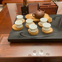 Cliff cypress solid wood with the shape of the teacup mat Insulation mat Teapot mat Tea accessories Household coffee cup holder Kung Fu Tea holder