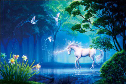 Wooden puzzle 1000 pieces thickened adult children's educational toys decompression send big picture unicorn