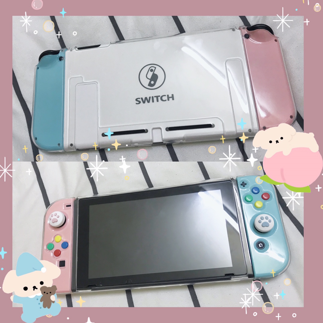 switch handle shell joycon cherry blossom powder white replacement ns cross key modification diy dynamic forest free installation
