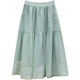 Splicing high-end sense of crotch Organ mesh chiffon pleated skirt women's summer retro Western style mid-length A-line skirt