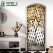 Tide door holy land one-on-one design High-end custom interior wooden door Solid wood door splicing set door Bedroom door Household