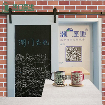 Tide door Holy Land Erasable magnetic blackboard door Wooden door Barn door Custom study Childrens room hanging door Small blackboard