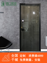 Tide door Holy Land Black fine border glass door Kitchen door Household narrow border study door Simple modern room door