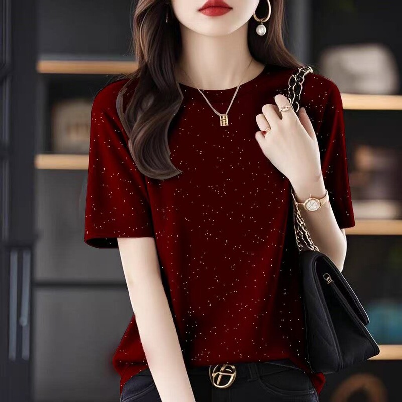 Guangzhou Thirteen Rows High-End Cut-Label Women's Clothing 2026 Spring and Autumn New Striped Short-Sleeve T-Shirt Stylish Age-Reducing Top for Women Guangzhou Thirteen Rows High-End Cut-Label Women's Clothing 2026 Spring and Autumn New Striped Short-Sleeve T-Shirt Stylish Age-Reducing Top for Women