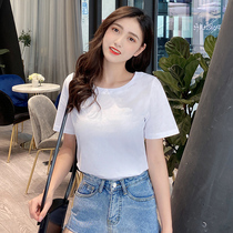 Pure cotton short-sleeved t-shirt womens 2021 new loose summer ins tide Korean version of the net red top clothes half-sleeve t-shirt round neck