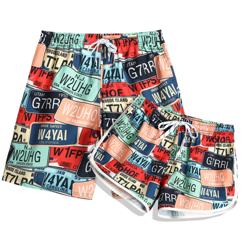 Tide Cards New Speed Dry Beach Pants Lovers Water Park Seaside Holiday Easy Men And Women Shorts Spa Swimming Trunks