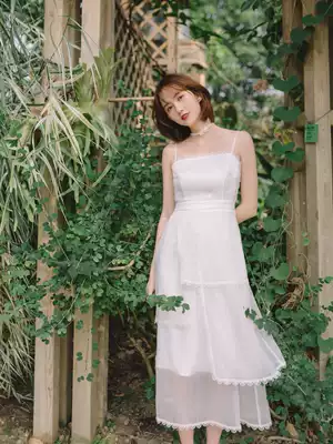 Wind up] 2021 summer seaside holiday Super fairy niche ins first love sling cake skirt travel dress