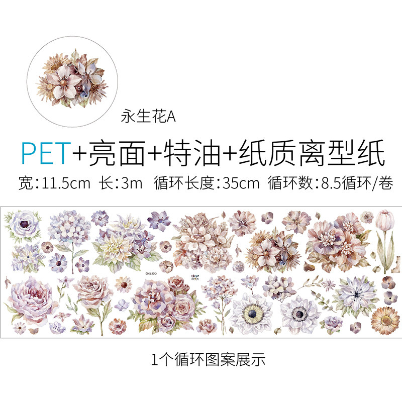 10%OFF】【新七天】永遠の花 PET マスキングテープ 新七天 new7days