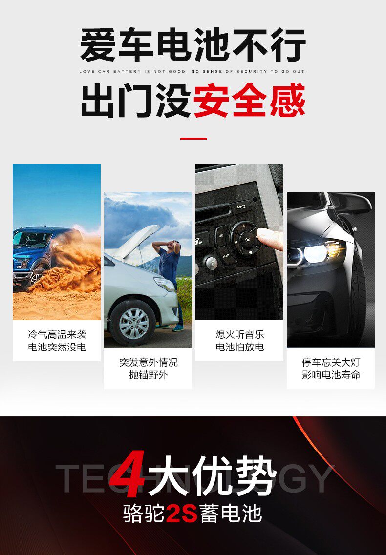 Аккумулятор 46b24l适配东风风光330电瓶12v45ah骆驼牌汽车电池小车轿车蓄电池 Camel