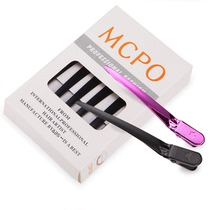 Barber shop hairclip color stainless steel duckbill clip no trace steel clip large hairdressing special hand push corrugated clip