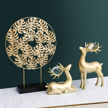 Creative Nordic Light Luxurious Home Accessories Metal Iron Art ginkgo Ginkgo Biloba Wine Cabinet Decorative-like Decorative Panels Room Table Hem