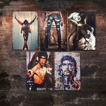 Industrial wind bar wall wall decoration pendant restaurant restaurant milk tea barbecue shop wooden panel painting electric meter shielding box