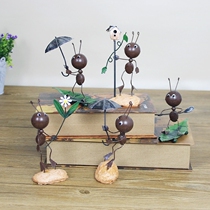 Creative wrought iron Ant Small ornaments home decoration living room childrens room desk wine cabinet desktop TV cabinet decoration