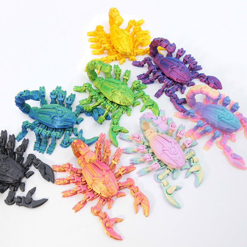 3D Printed Cyber Mechanical Scorpion with Realistic Movable Joints, a Collection of Children's Toys and Animal Model Ornaments