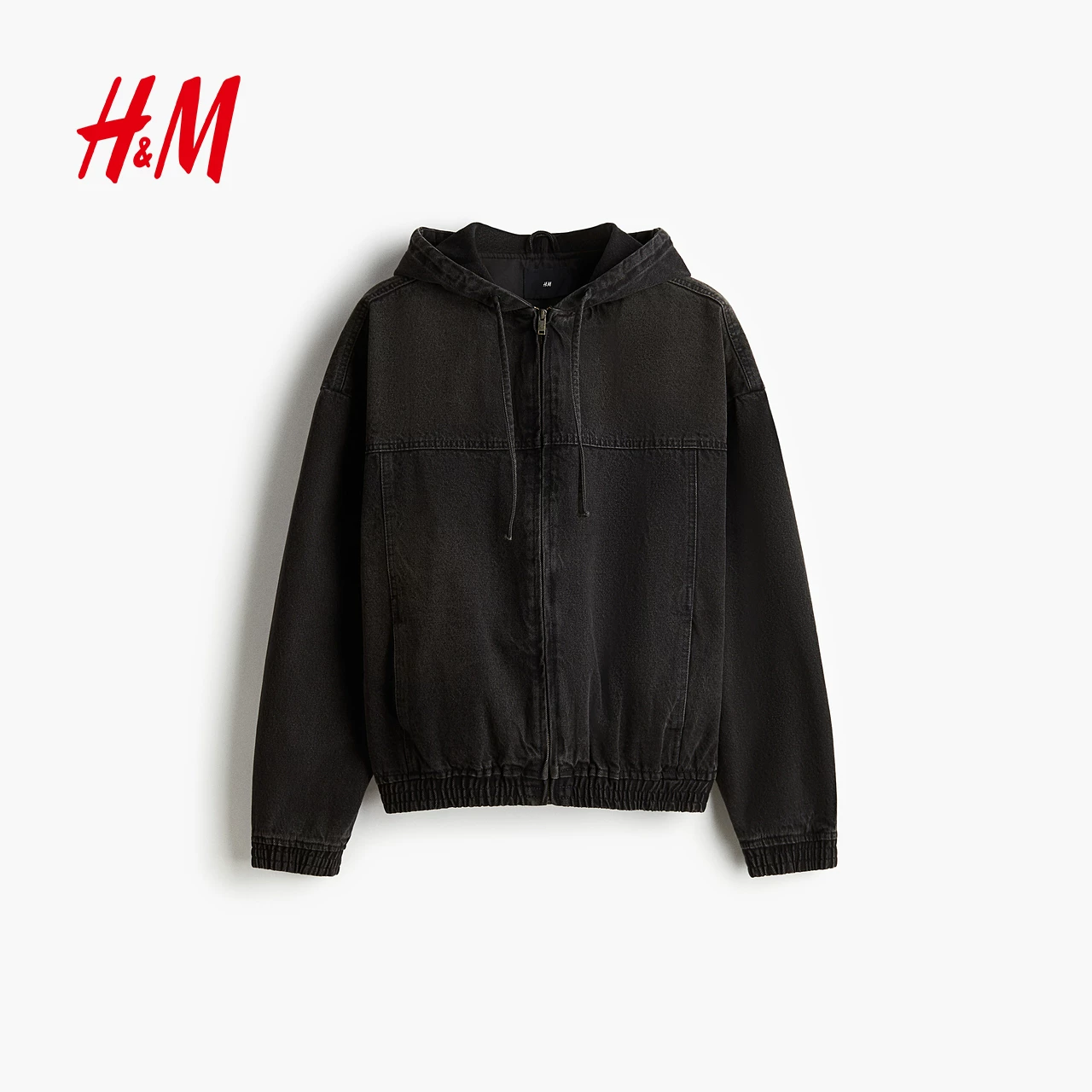Джинсовая трендовая куртка с капюшоном, oversize, срез, американский стиль