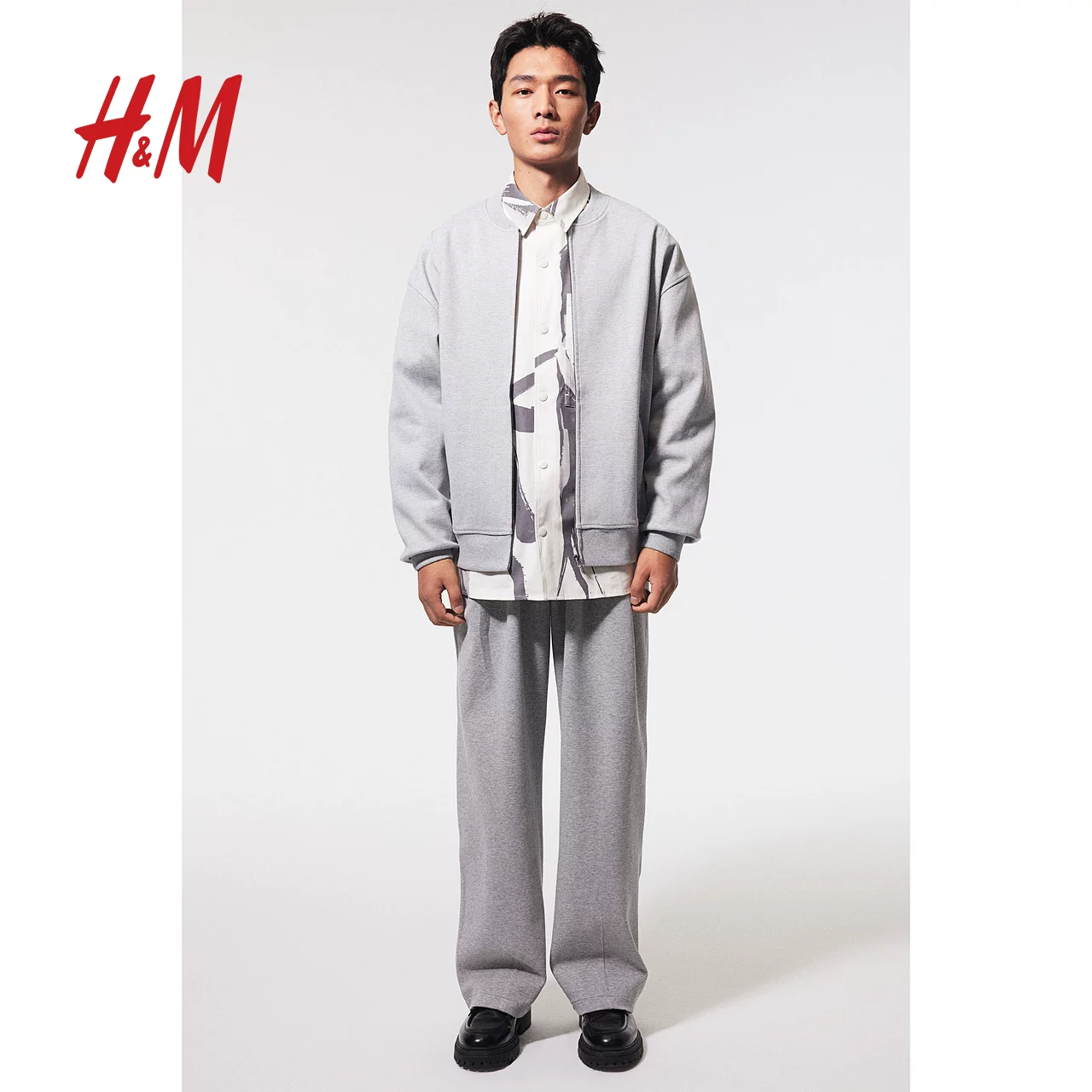 Spring trousers, mid rise, loose fit