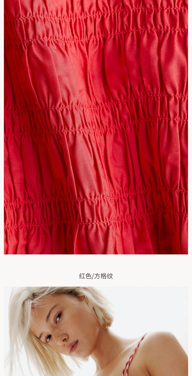 Топы/майки hm女装吊带春季时尚方领修身显瘦缩褶吊带背心衫1275284 H&M