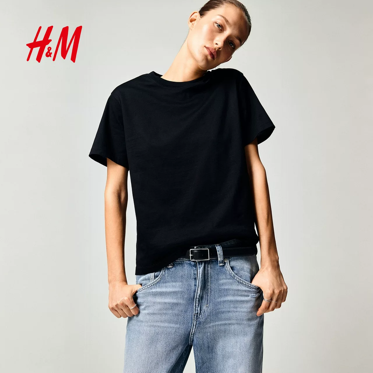 Футболка с круглым вырезом, oversize, коротким рукавом