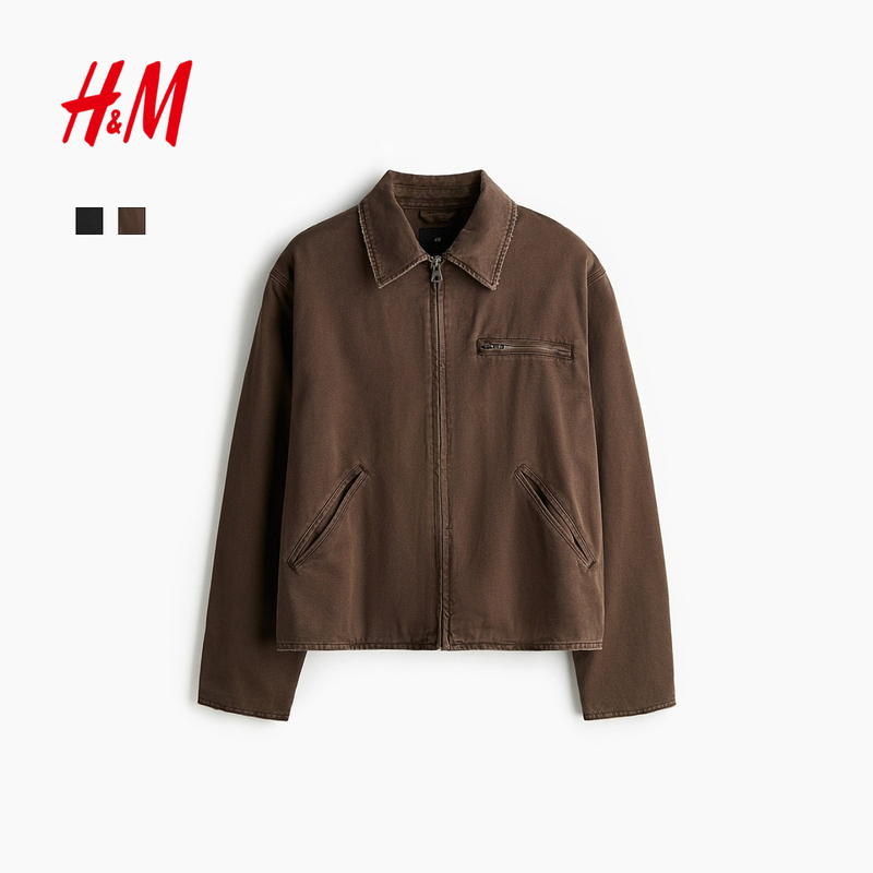 Hm Men's Jacket Detroit Lapel American Retro Fashion Canvas Zipper Jacket Barn Coat 1295934 Hm Men's Jacket Detroit Lapel American Retro Fashion Canvas Zipper Jacket Barn Coat 1295934