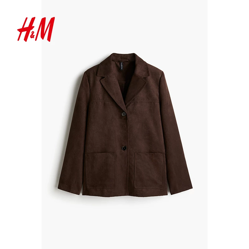 Женское короткое пальто HM в стиле newvintage, новое розовое красное бархатное костюм 1280810