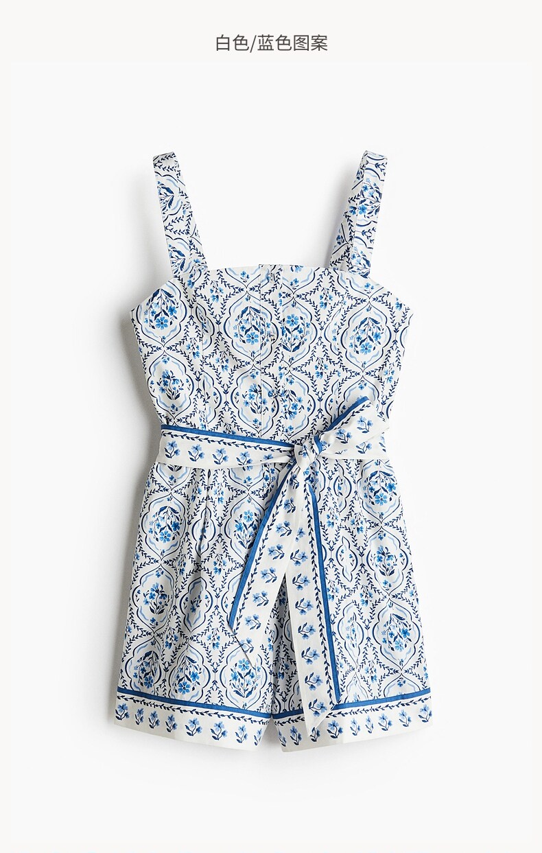 Боди/брюки hm女装连身衣夏季时尚棉质府绸连身短裤1285145 H&M