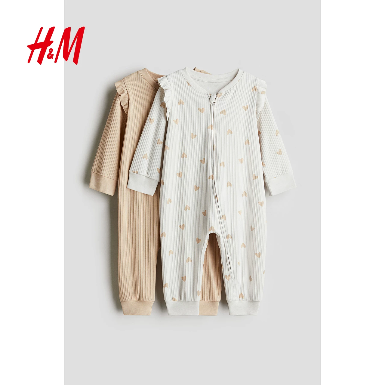 Новогодняя летняя детская одежда HM2026 для мальчиков и девочек, 2‑детная хлопковая комбинезонное пижамы 1085413