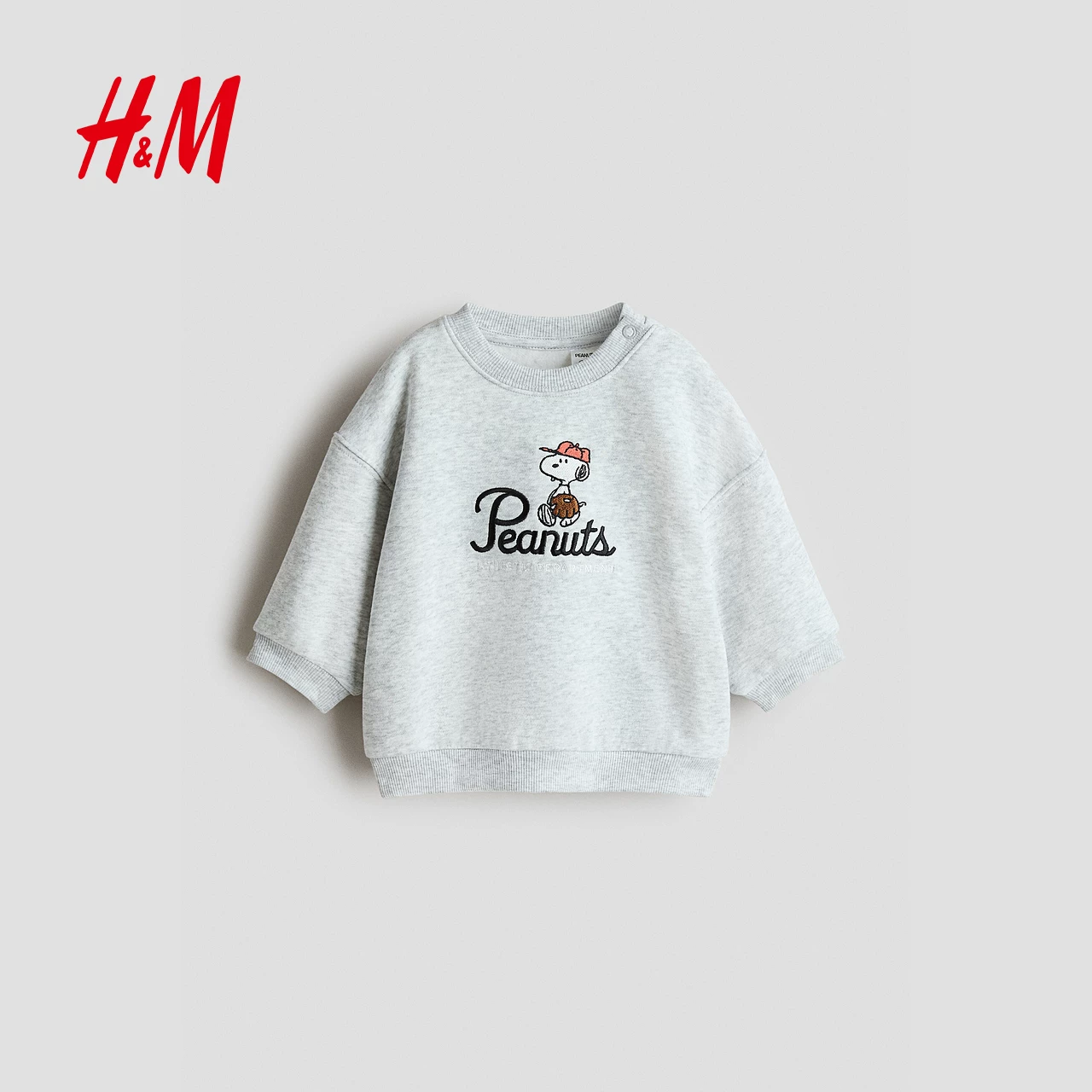 [Snoopy] HM детская одежда кофты для мальчика летом с принтом внутренняя круглая горловина пуловер 1314914