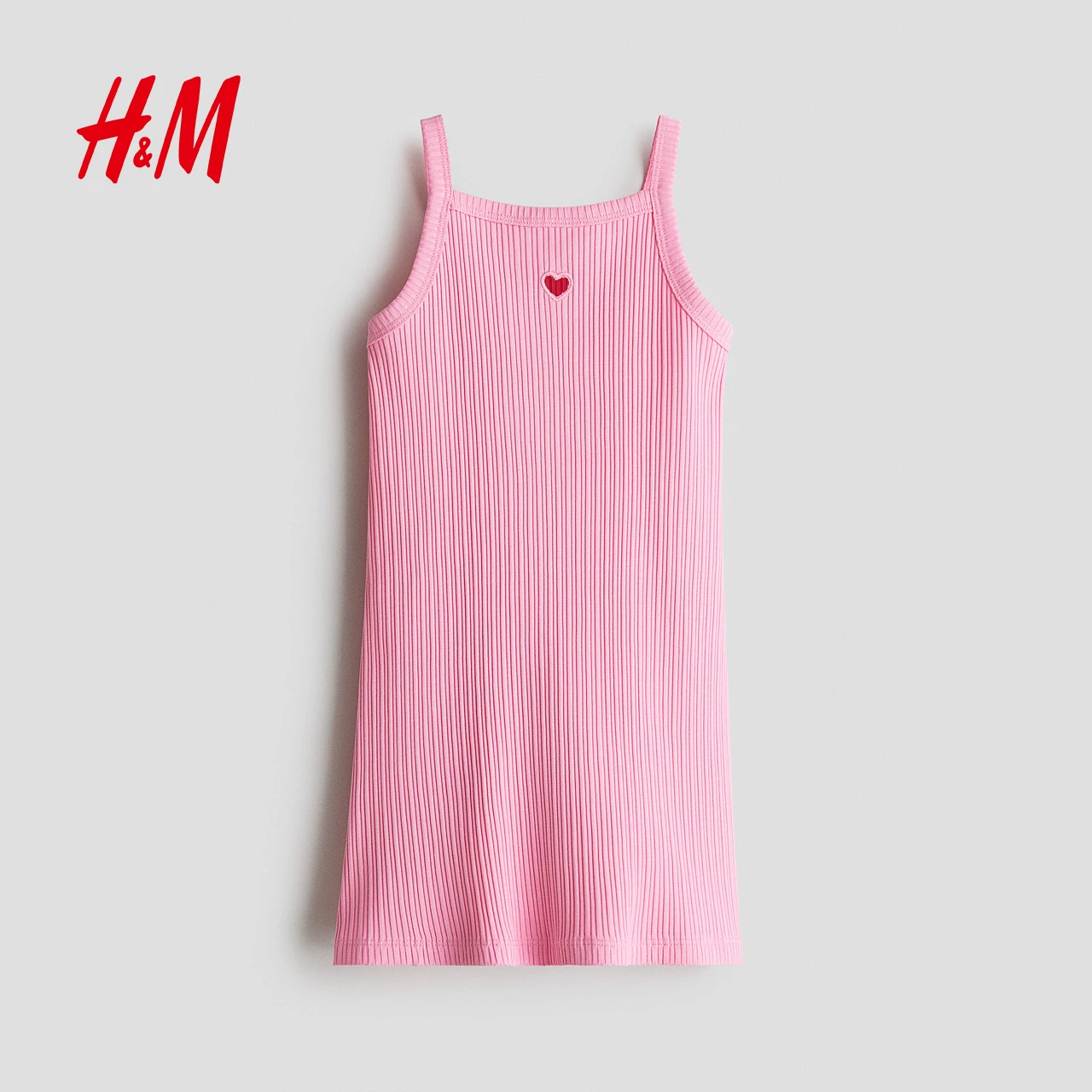 Детская одежда HM, платье для девочек летом, ребристое, милое мягкое сарафан-платье с подтяжками 1290780