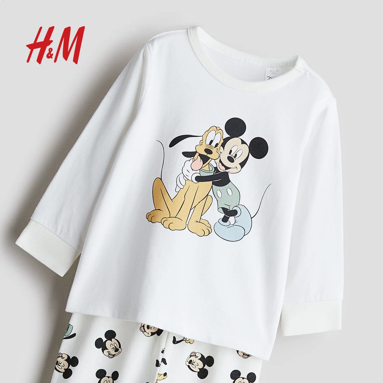 [Disney Series] HM Детская одежда для мальчиков и девочек Домашняя одежда 2 предмета Пижама Микки Маус Принт 1085414