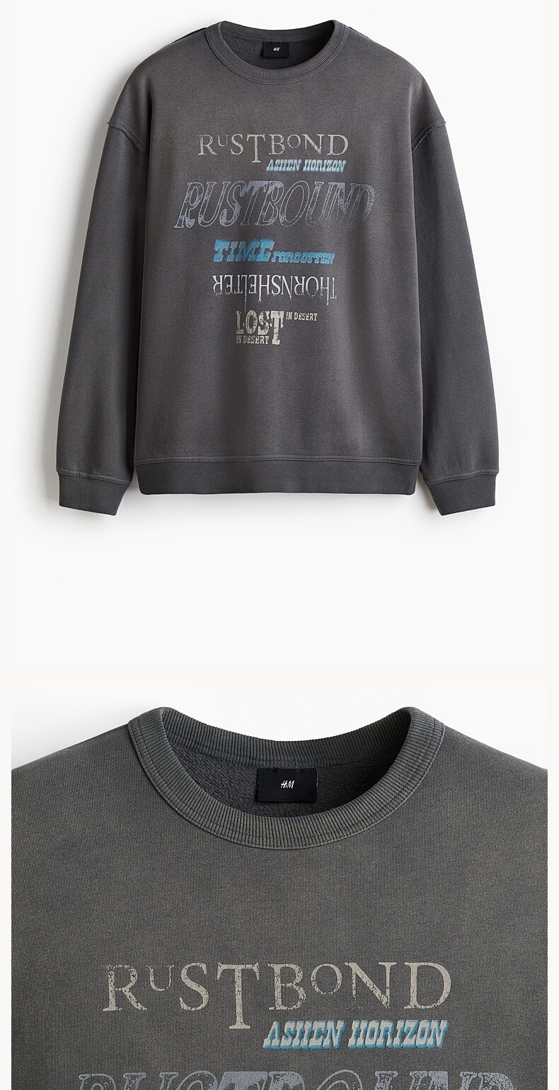 Футболка, трендовый лонгслив, в американском стиле, свободный крой H&M 