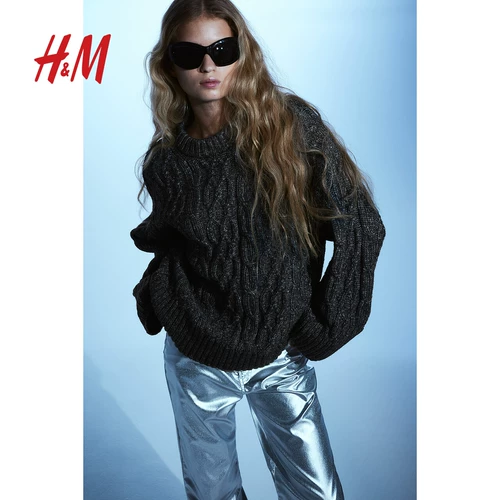 Трикотажный комфортный мягкий свитер, осенний, круглый воротник, оверсайз