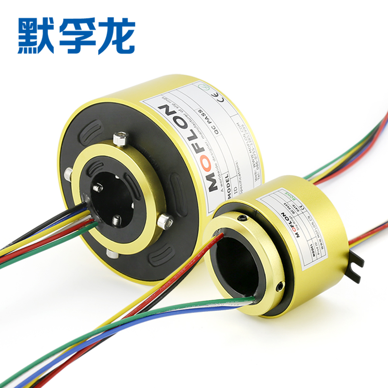 Through hole slip ring Rotating conductive power 2 4 6 12 Wire connector collector ring Conductive ring brush