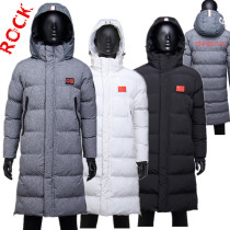 Winter sports cotton coat mens long knee thickening warm national team football training down cotton jacket women