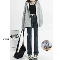 Синий серый (брюки) тонкий бархат