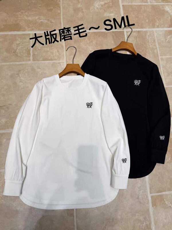 H Europe Station 2026 Winter New Round Neck Cartoon Stickman Arc Edge Loose Fit Long Sleeve Brushed T-Shirt for Women H Europe Station 2026 Winter New Round Neck Cartoon Stickman Arc Edge Loose Fit Long Sleeve Brushed T-Shirt for Women
