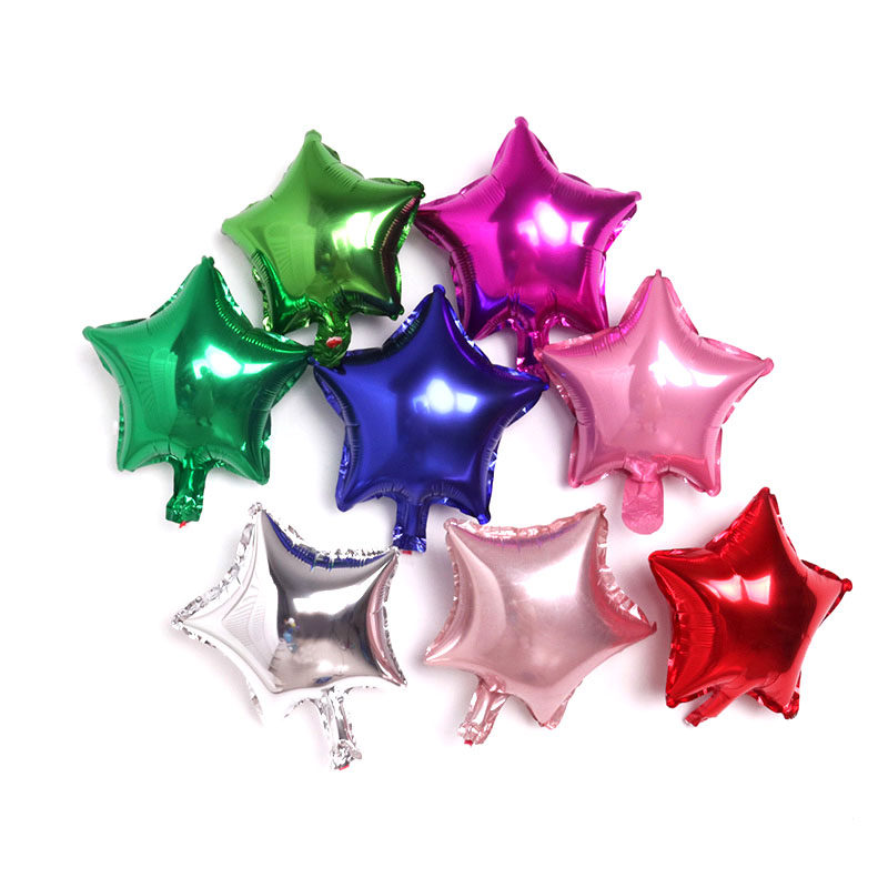 Aluminum film balloon 10 inch five-pointed star balloon Aluminum foil little star balloon Birthday party decoration balloon