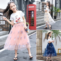 Girls Half Dress Super Knee School Dress Summer Summer Childrens Network Childrens Fantastic Autumn Clothing