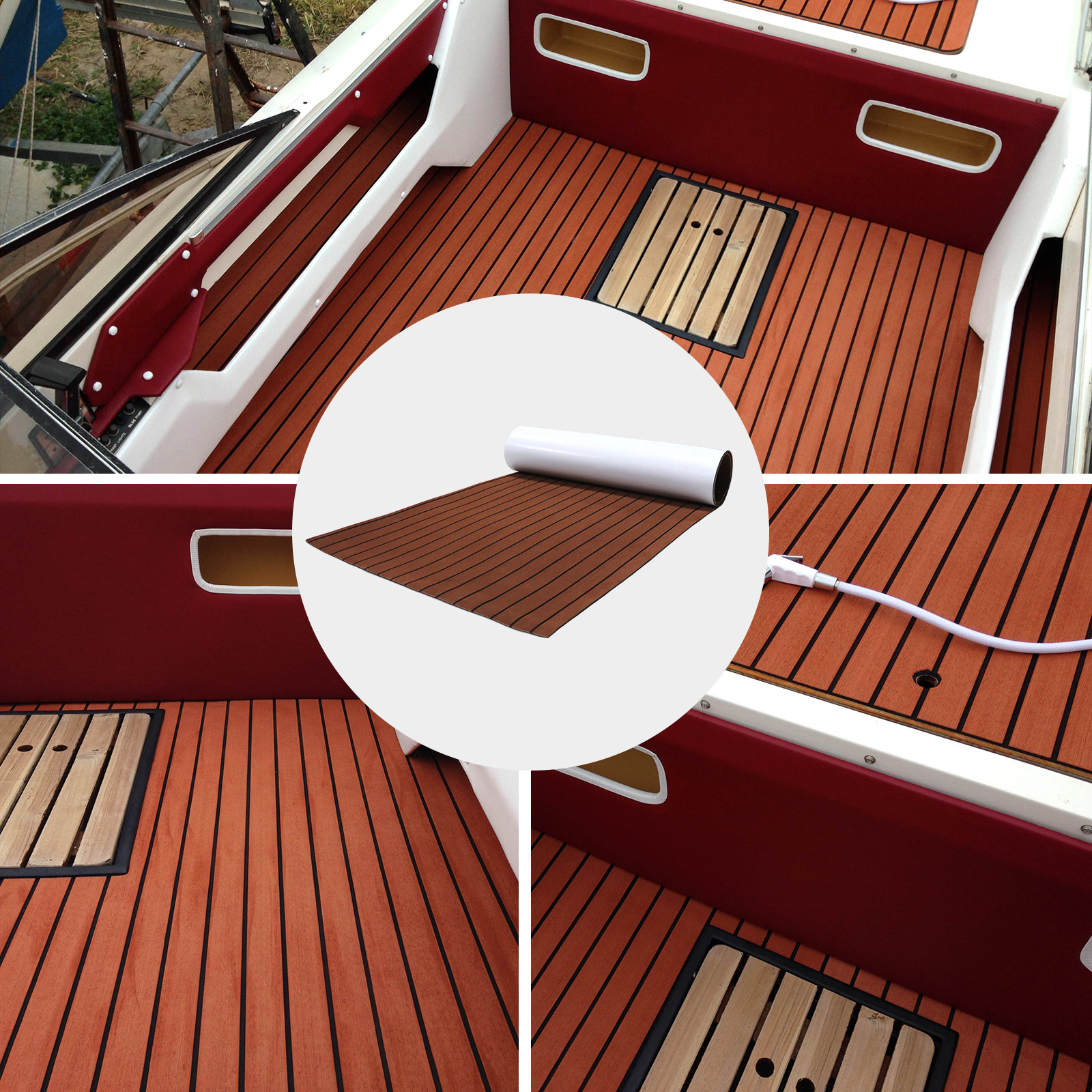 EVA deck imitation teak anti-skid pad motorboat surfing paddle board foot pad RV sea fishing boat high-density waterproof pad
