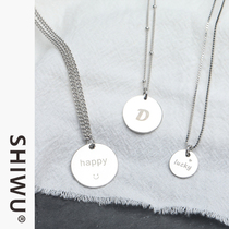 Decorated with silver ornaments round brand custom lettering necklace a pair of sterling silver coins necklace boys and girls birthday commemoration