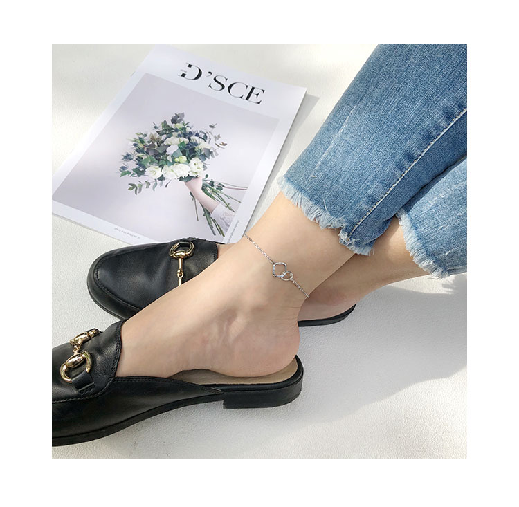 Trang sức bạc mê hoặc Vòng chân vuông hình chữ G nữ sterling bạc chuỗi mắt cá chân gợi cảm 2018 mới vòng chân nữ trang sức mắt cá chân lắc chân nữ hàn quốc