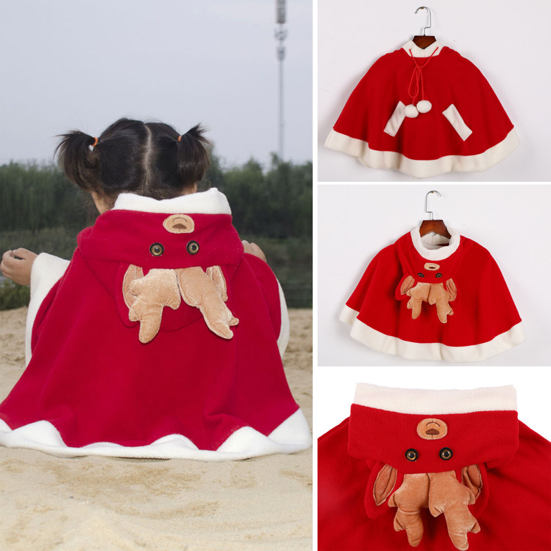 Christmas children's clothing Christmas cloak cute Halloween children's cloak girl princess thickening boy dress