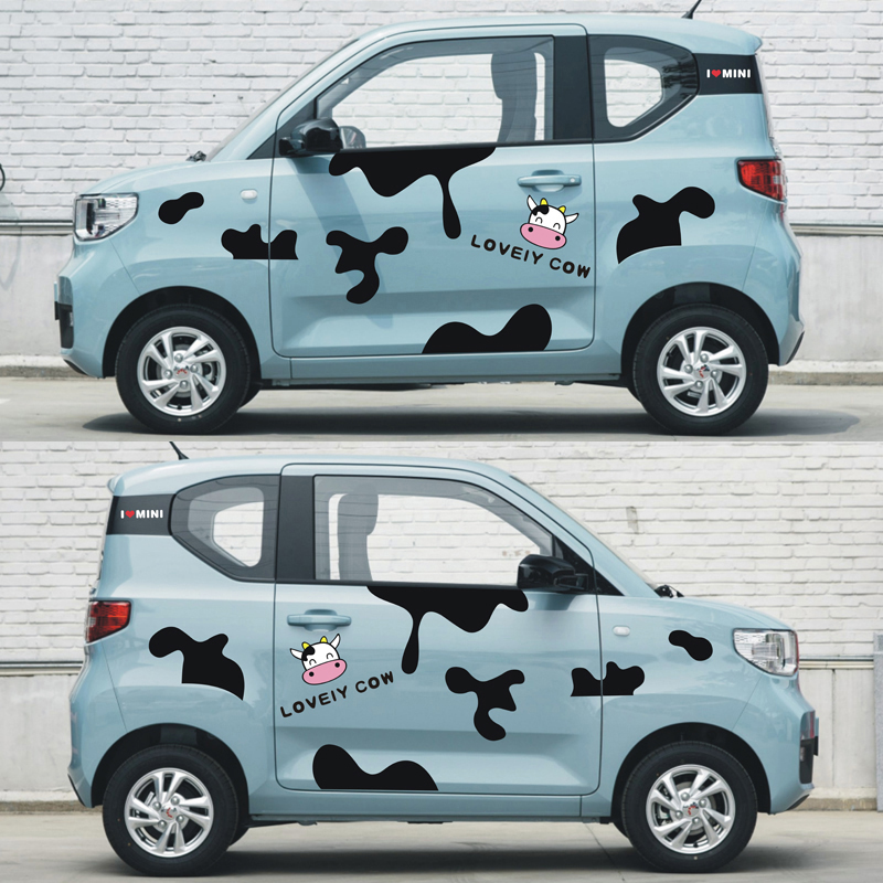 Wuling Hongguang mini miniev modified car stickers body light eyebrow stickers cute cartoon electric car decoration stickers