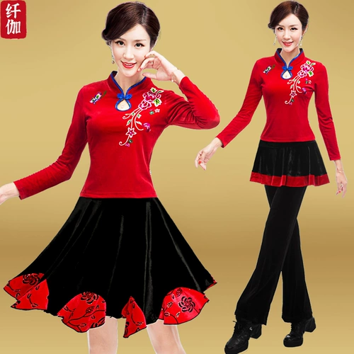 纤伽 Осенний комплект, ципао для пожилых людей, 2022, для среднего возраста