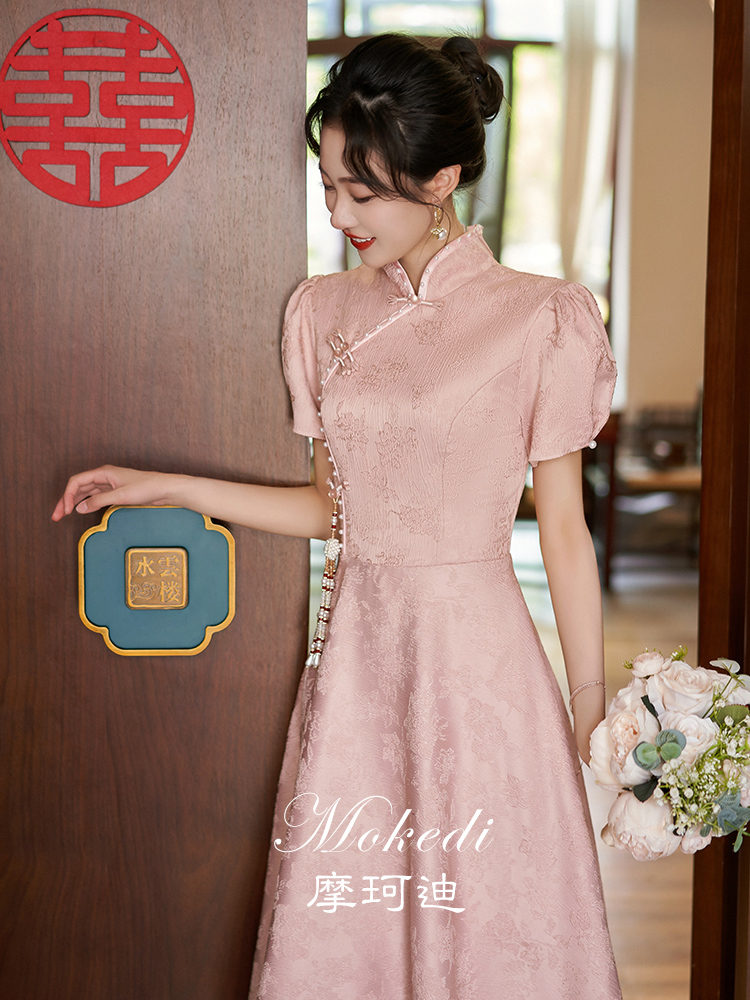 Fuchsia cheongsam, evening dress, summer wedding dress, Chinese style Fuchsia cheongsam, evening dress, summer wedding dress, Chinese style