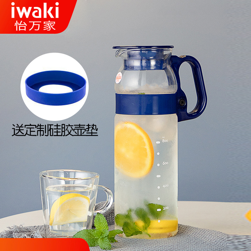 Japan's Yiwanjia imported heat-resistant glass cold water jug ​​large cold water jug ​​juice pot teapot cold water cup