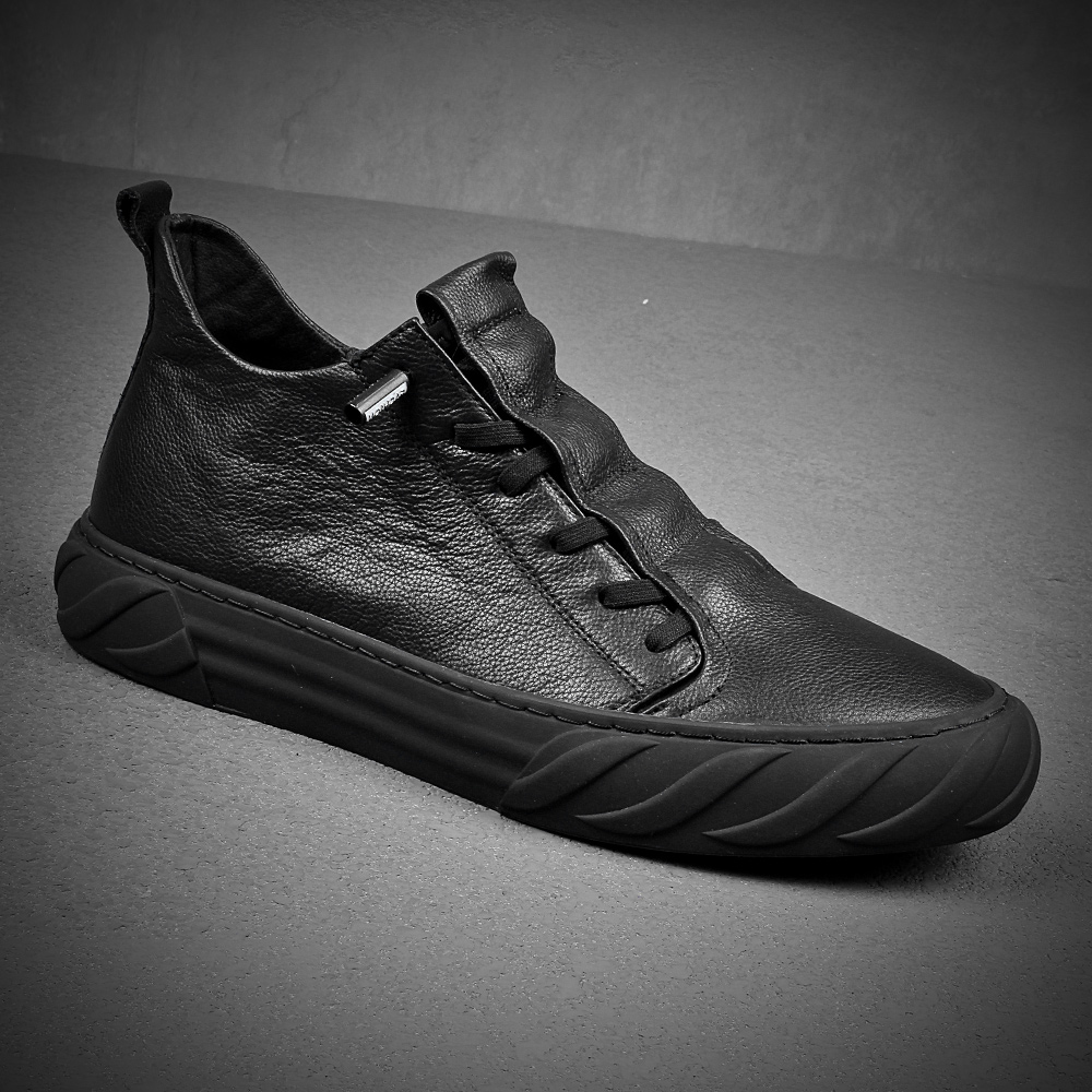 European station One foot pedal genuine leather men's shoes genuine leather winter plus suede warm cotton shoes Men's soft underfloor shoes Shoe Tide Shoes Boom