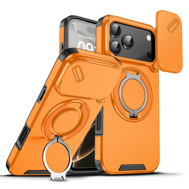 Suitable for Apple iPhone 17 Pro Max Phone Case, 17 Air Camera Protection, 16 Pro Sliding Lens Cover, 15 Full Coverage, 14 Openable and Switchable, 13 Flip Cover, 12 Orange, 11 Pm