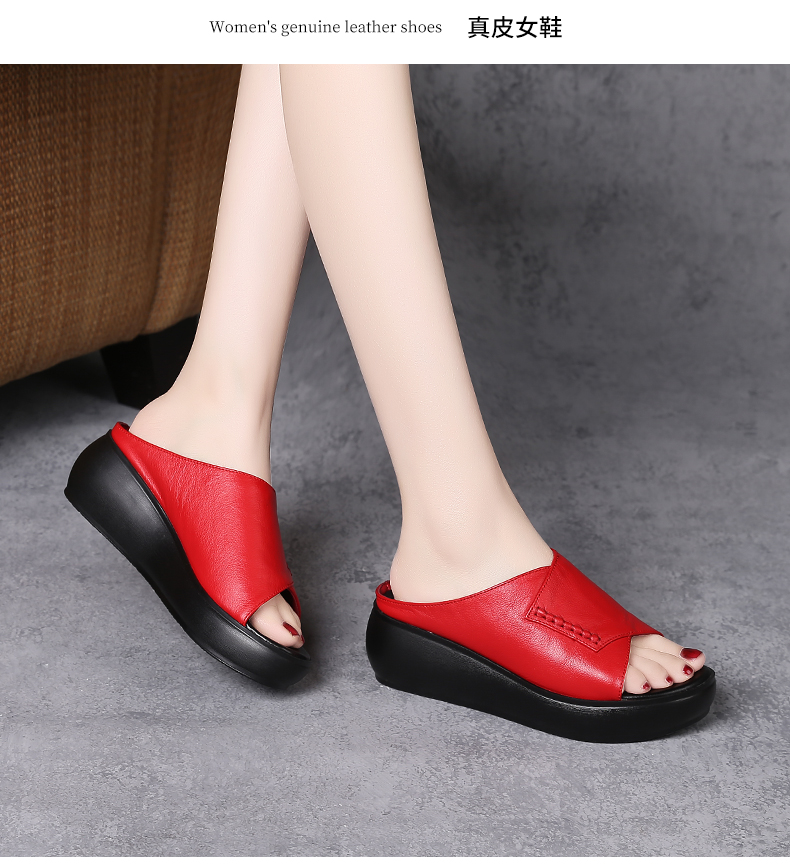 C8451 1520K GIÀY DÉP LÊ NỮ JIARELA MÙA HÈ ĐẾ XUỒNG ĐẾ CAO GIÀY DÉP NỮ DA BÒ G04 SẢN PHẨM MỚI