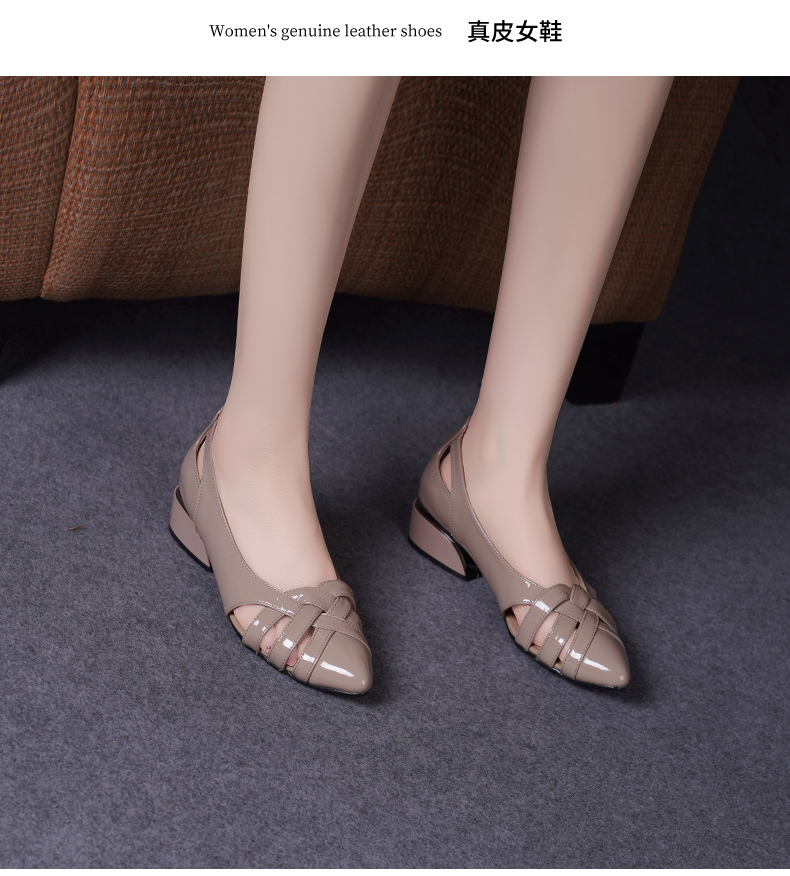 C8303 1620K GIÀY DÉP SANDAL NỮ JIARELA MŨI NHỌN ĐẾ MỀM MÙA HÈ GIÀY DÉP NỮ DA BÒ G05 SẢN PHẨM MỚI